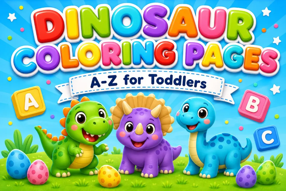 Dinosaur Alphabet Coloring Pages