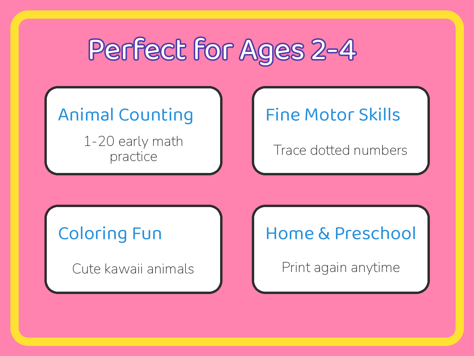 Count and Color Animals 1-20 for Toddlers Ages 2-4 | Printable Animal Counting PDF printable page preview thumbnail