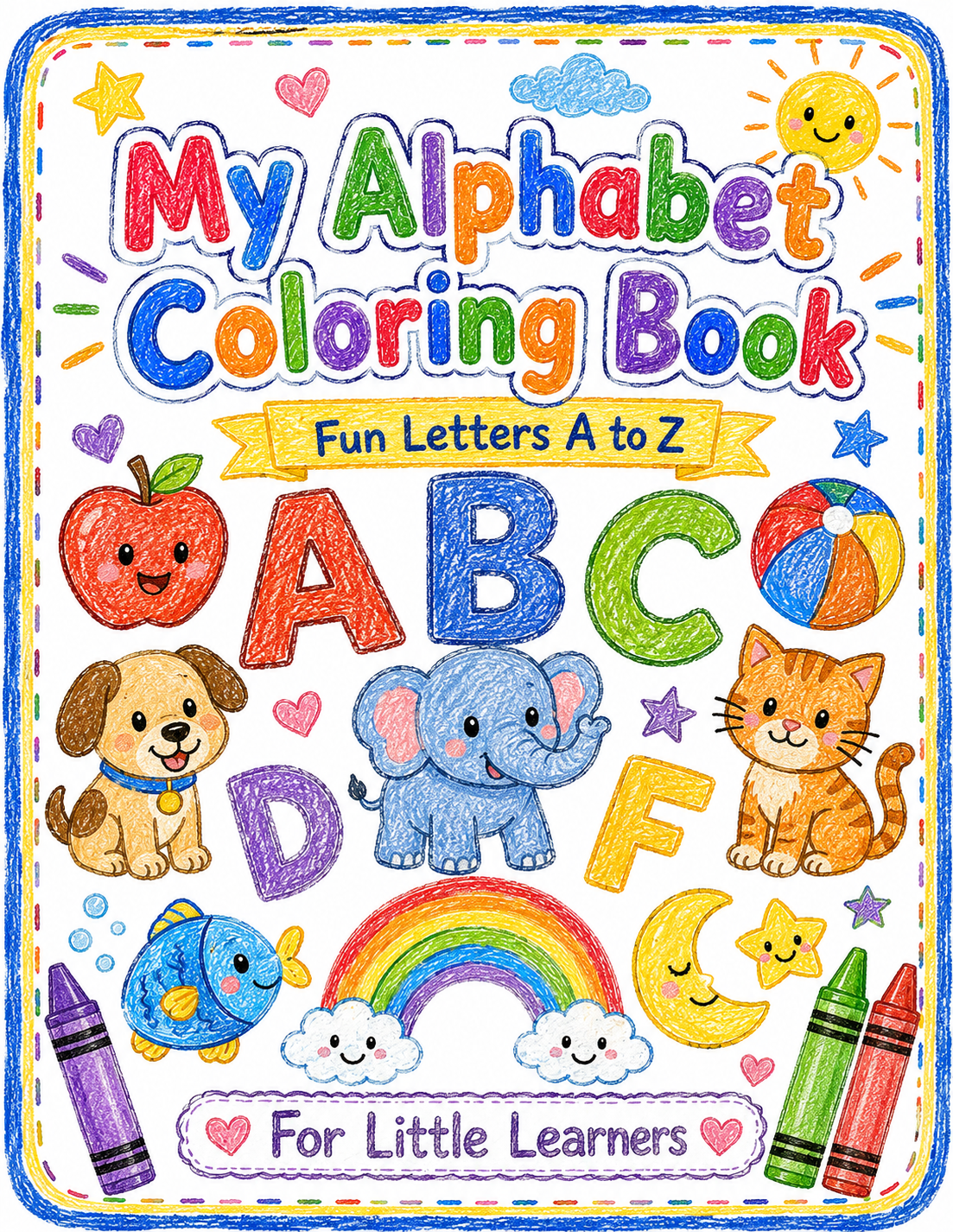 Toddler Alphabet Coloring Book Printable | A-Z Letter Tracing Worksheets for Preschool Kids cover