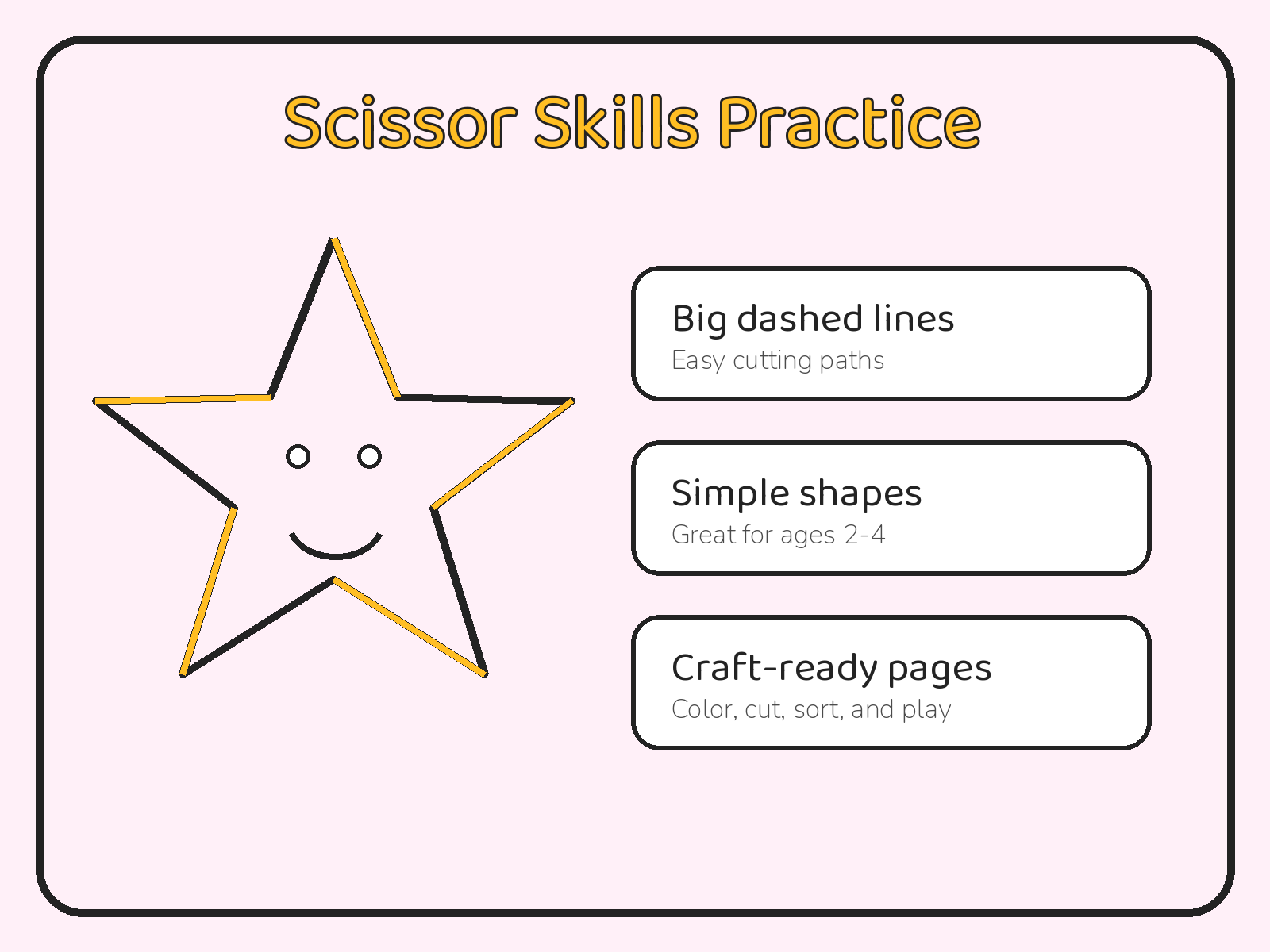 My First Cut-Out Shapes for Toddlers Ages 2-4 | Printable Scissor Skills PDF printable page preview thumbnail