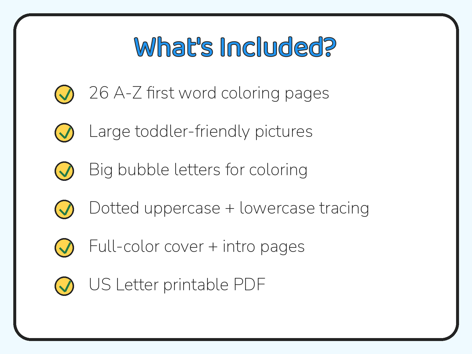 A-Z My First Words Coloring Book for Toddlers Ages 2-4 | Printable First Words ABC PDF printable page preview thumbnail