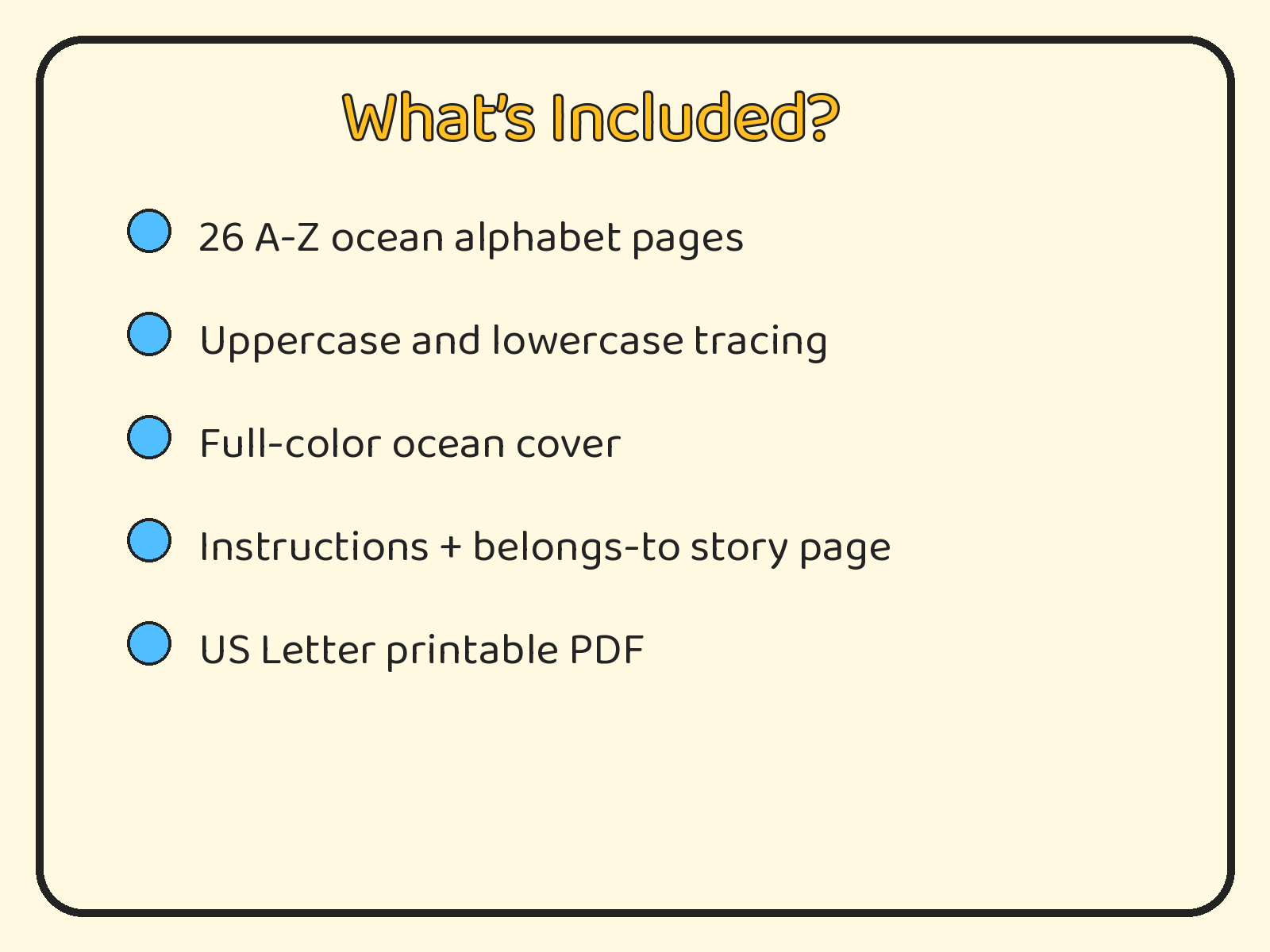 A-Z Ocean Alphabet Book for Toddlers Ages 2-4 | Printable Sea ABC Coloring PDF printable page preview thumbnail