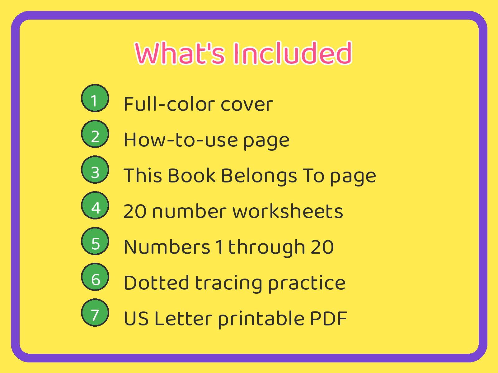 Numbers 1-20 Preschool Workbook for Toddlers Ages 2-4 | Printable Counting & Tracing PDF printable page preview thumbnail