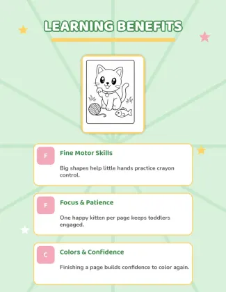 Cat Coloring Book for Toddlers: Kitten Coloring Pages Ages 2-4 printable page preview 4