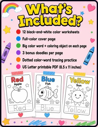 My First Colors Coloring Book for Toddlers printable page preview 1