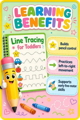 Line Tracing for Toddlers Ages 2-4 | Printable Pencil Control PDF cover thumbnail
