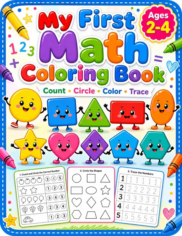 Shape Recognition Worksheets for Toddlers printable coloring book cover