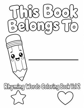 Rhyming Words Coloring Book for Kids Vol 2 — 20 More Rhyming Pairs Printable PDF printable page preview 3