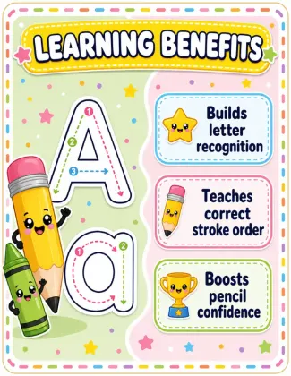 Big Letter Tracing Workbook for Toddlers Ages 2-4 | Printable A-Z Letter Tracing Practice PDF printable page preview 1