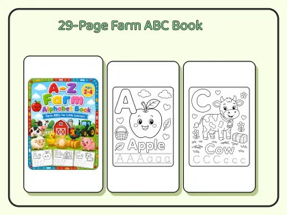 Farm Alphabet Coloring Book for Toddlers printable page preview 1