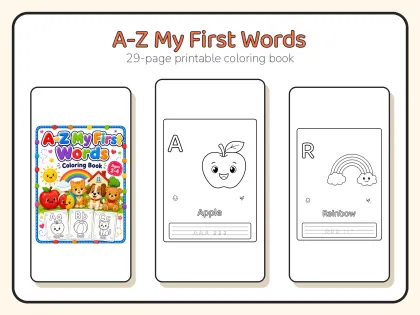 My First Words ABC Coloring Book printable page preview 1