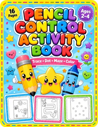 Pencil Control Activity Book For Toddlers Ages 2-4 cover thumbnail