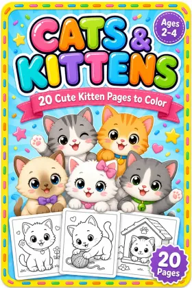 Cat Coloring Book for Toddlers: Kitten Coloring Pages Ages 2-4 cover thumbnail