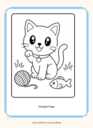 Cat Coloring Book for Toddlers: Kitten Coloring Pages Ages 2-4 printable page preview 1