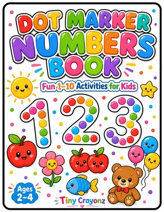 Dot Marker Numbers Book for Toddlers Ages 2-4 | Printable Number Dauber Worksheets PDF cover