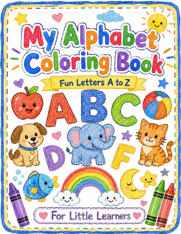Toddler Alphabet Coloring Book PDF printable coloring book cover