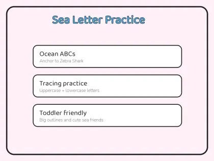 Ocean Alphabet Coloring Book for Toddlers printable page preview 3