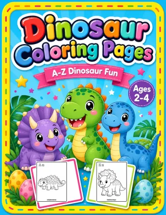 Dinosaur Coloring Pages A-Z for Toddlers cover