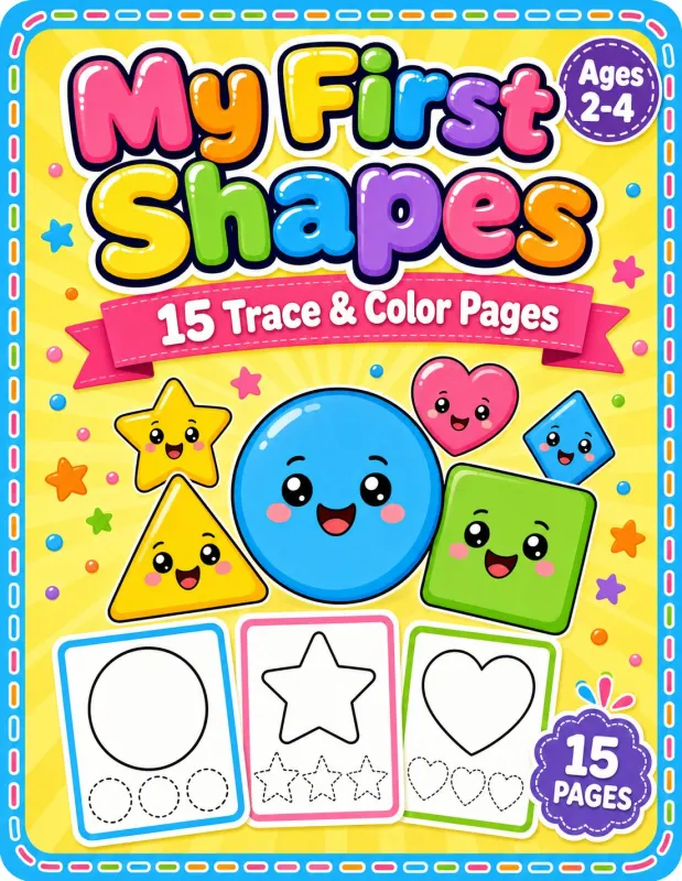 My First Shapes Tracing Book for Toddlers printable coloring book cover