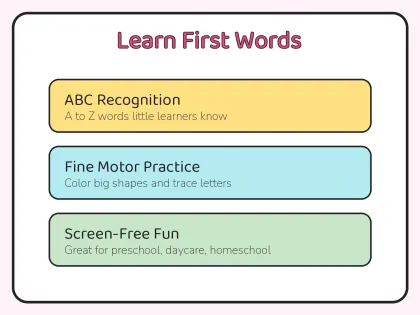 My First Words ABC Coloring Book printable page preview 3