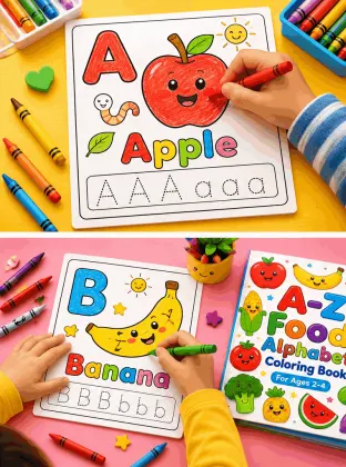 Toddler Alphabet Coloring Book PDF printable page preview 5