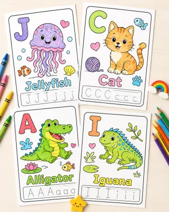 Animal ABC Coloring Book for Toddlers printable page preview 4
