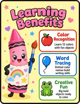 My First Colors Coloring Book for Toddlers printable page preview 2