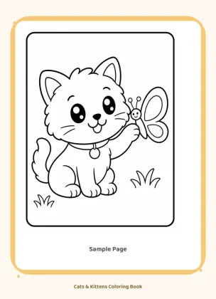 Cat Coloring Book for Toddlers: Kitten Coloring Pages Ages 2-4 printable page preview 2