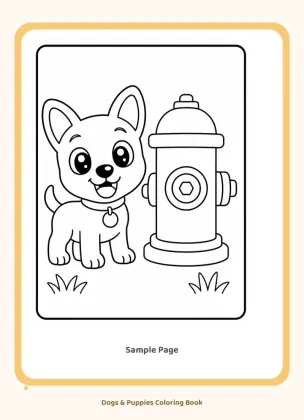 Dog Coloring Book for Toddlers Ages 2-4 | Puppy Coloring Pages printable page preview 4