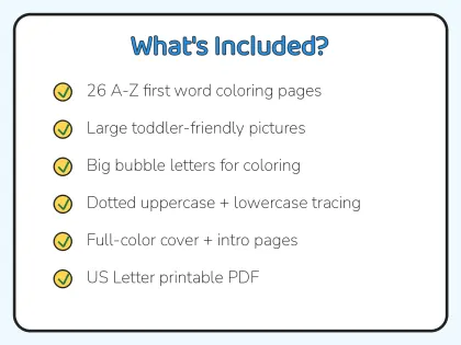 My First Words ABC Coloring Book printable page preview 2