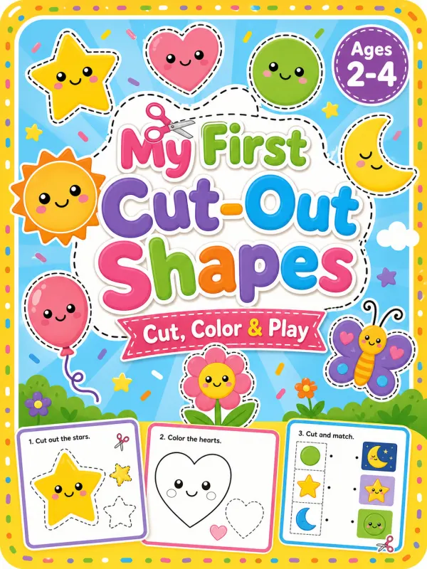 My First Cut-Out Shapes for Toddlers printable coloring book cover