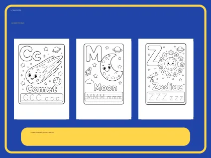 Space Alphabet Coloring Book for Toddlers printable page preview 3