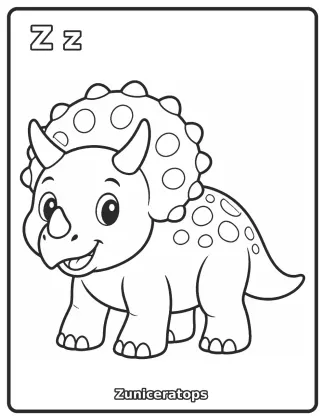 Dinosaur Coloring Pages A-Z for Toddlers printable page preview 3