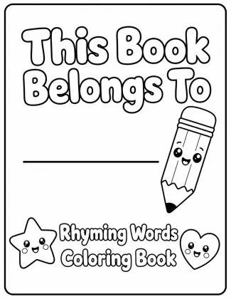 Rhyming Words Coloring Book for Kids — 20 Rhyming Pairs Printable PDF printable page preview 3