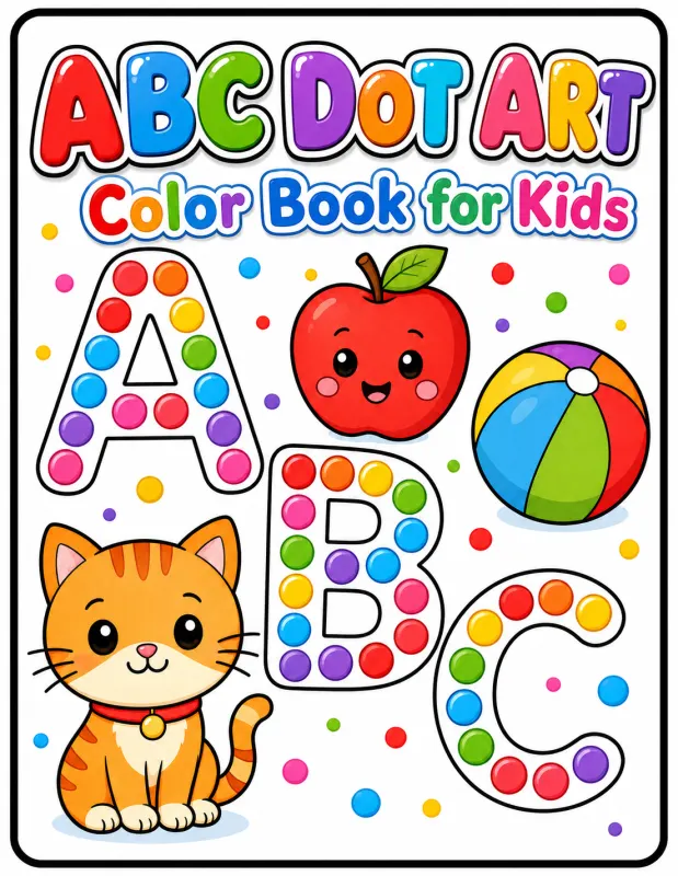 ABC Dot Marker Alphabet Worksheets printable coloring book cover