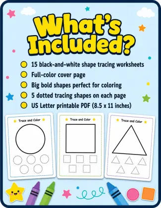 My First Shapes Tracing Book for Toddlers printable page preview 2