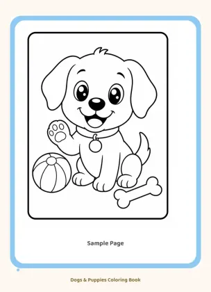 Dog Coloring Book for Toddlers Ages 2-4 | Puppy Coloring Pages printable page preview 3