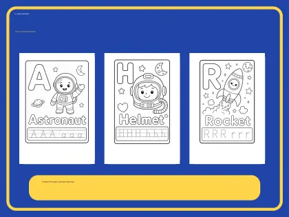 Space Alphabet Coloring Book for Toddlers printable page preview 1