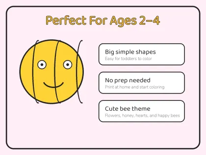 Busy Bee Coloring Book for Toddlers printable page preview 3